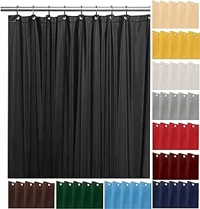 Hotel Quality Heavy Shower Curtain Liner with Rustproof Metal Grommet and 3 Magnetic Weights 70 x 72 in, Rust