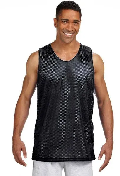 A4 Adult Reversible Mesh Basketball Tank Jerseys - Black/White L - Moisture ...