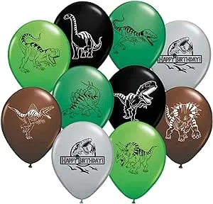 35 - Dinosaur World Jurassic Style Camo Colors Latex Birthday Party Balloons!