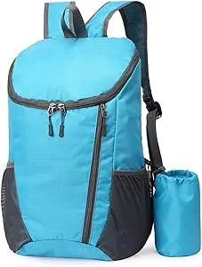 DOVO Hiking Backpack, Waterproof and Wear-resistant Lightweight Backpack Packable,Outdoor Travel Camping Daypack Foldable-LAKE BLUE