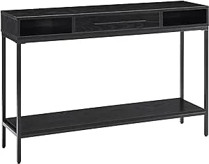 Arroyo 45" Wide Rectangular Console Table in Blackened Bronze/Black Grain