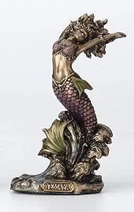 Veronese Design 3 1/2 Inch Yemaya Santeria Orisha Mother of All and Goddess of The Ocean Cast Resin Hand Painted Antique Bronze Finish Statue Home Decor