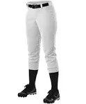 Alleson Athletic 605PBW Women's Belt Loop Fast-Pitch Pants - White - S