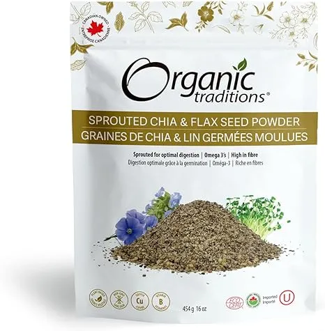 Organic Traditions Sprouted Chia & Flax Seed Powder