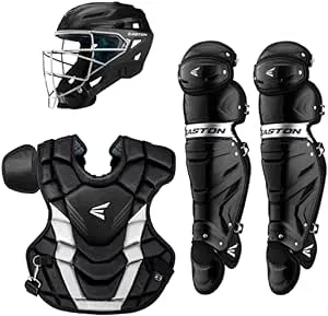 Easton Adult Gametime 3-Box Catcher's Set, Black