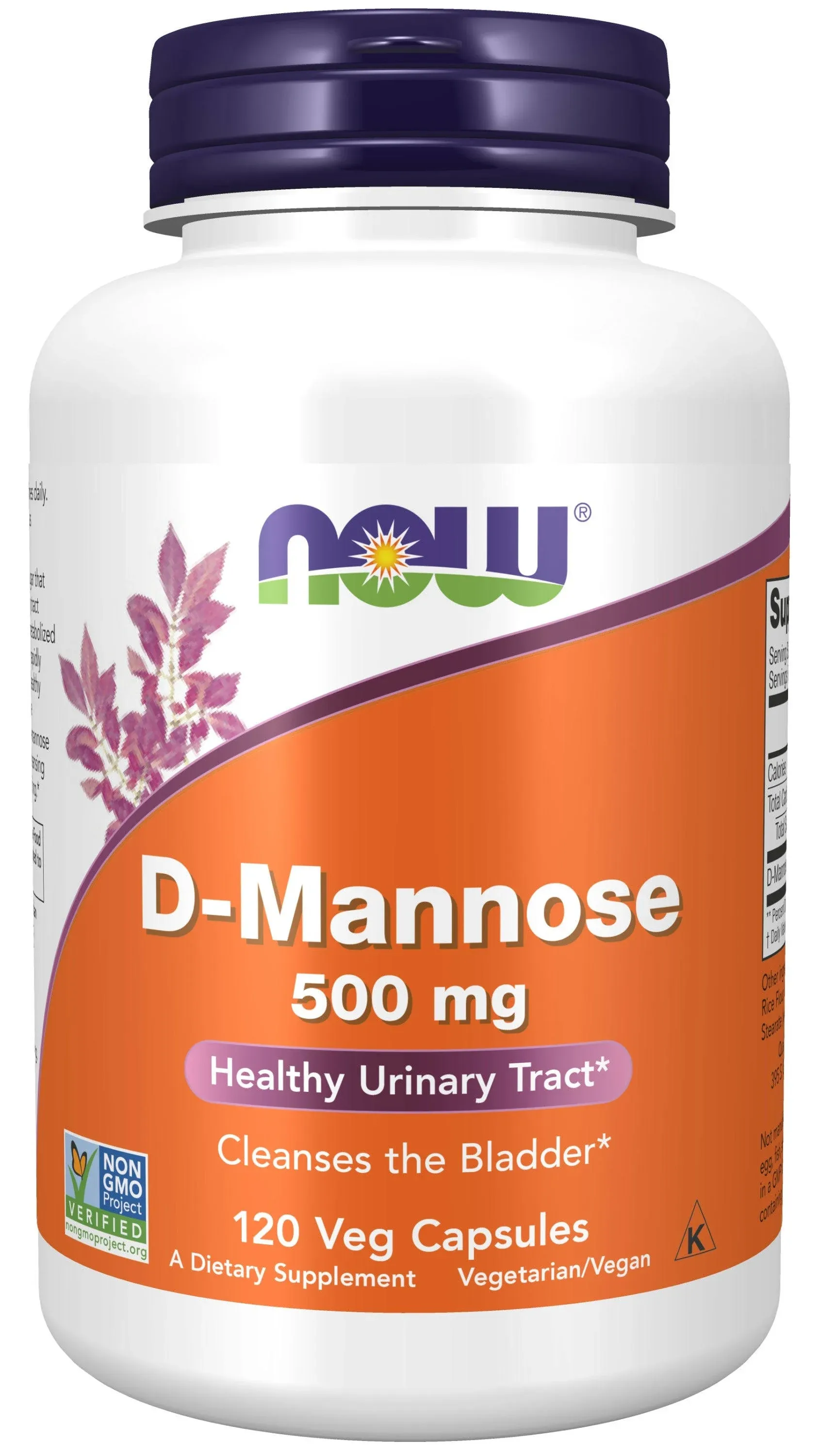 Now D-Mannose 500mg 120 Veggie Caps