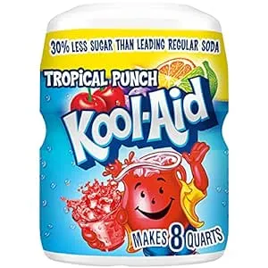 Kool-Aid Caffeine Free Tropical Punch Sweetened Powdered Drink Mix 1 Count 19 oz Canister