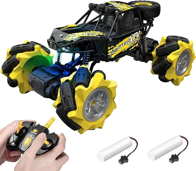 DoDoeleph Remote Control Car Metal,RC Monster Trucks,1/20 Scale LED 2WD 4 Channel All Terrains Off Road Vehicle 2x Rechargeable Batteries 54+mins