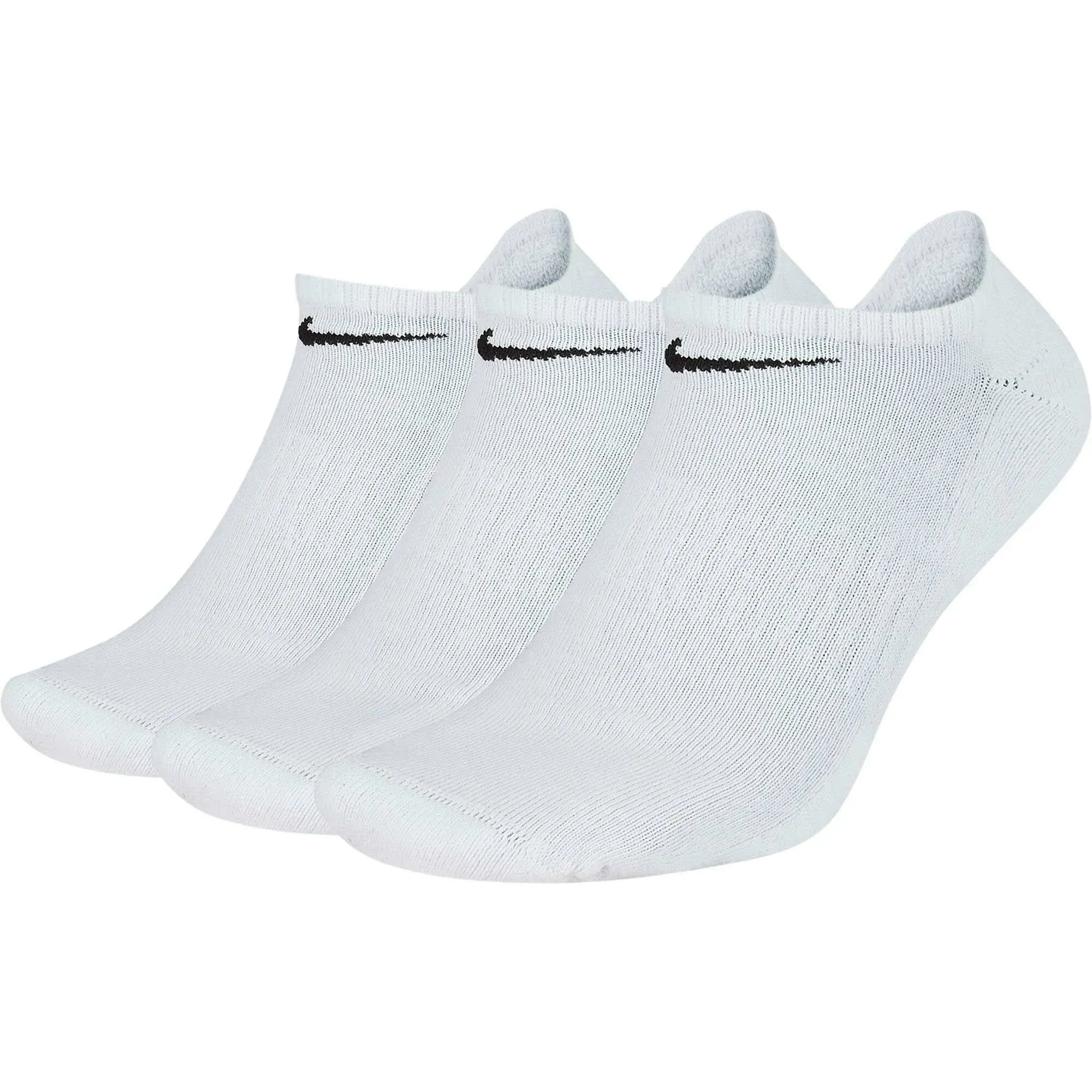 White Nike Everyday Cushion No-Show Socks- 3 Pack - L