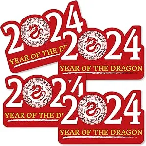 Big Dot of Happiness Chinese New Year - Decorations DIY 2024 Year of The Dragon Essentials - Set of 20