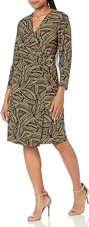 Kasper Women's Printed Signature Wrap Dress