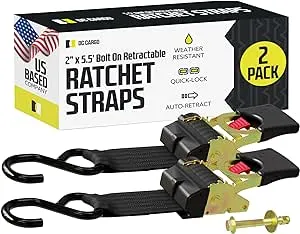 DC Cargo Bolt-On Auto-Retract Ratchet Straps