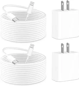 【MFi Certified】iPhone 14 Charger Fast Charging, Rombica 2Pack 20W PD USB-C Power Wall Charger Adapter with 6FT Type-C to Lightning Cable Compatible for iPhone 14 Pro 14 Pro Max 13 12 11 XS XR X 8 iPad