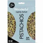 Wonderful Pistachios No Shells Roasted & Lightly Salted Pistachios Resealable - 12 Oz