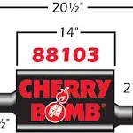 Cherry Bomb 88103 Vortex Muffler - 2-1/2&#034; Center Inlet, 2-1/2&#034; Offset Outlet