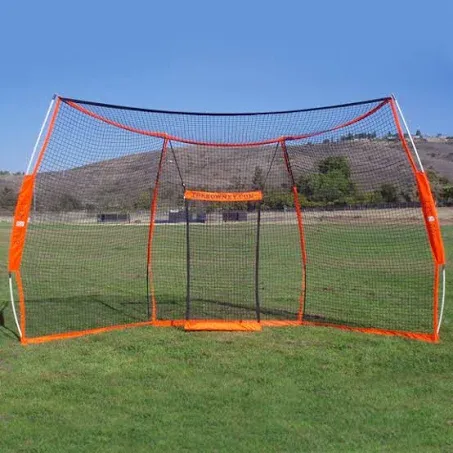 Bow Net Bownet 9.5'X17.5' Portable Black/Orange Baseball Backstop