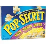 Pop Secret Microwave Popcorn, Movie Theater Butter - 3 pack, 3.5 oz bags