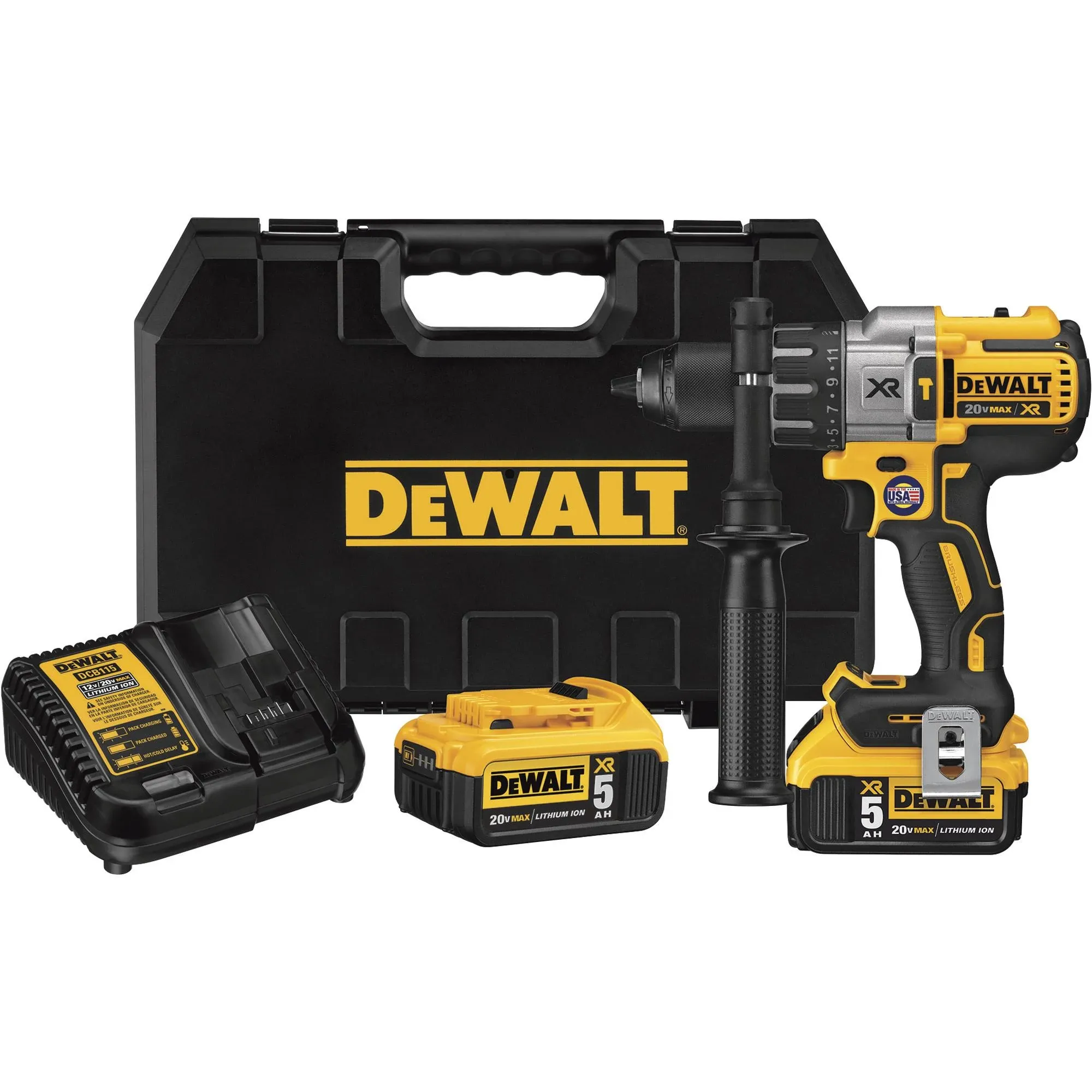 DeWalt DCD996P2 20V MAX XR Brushless Hammer Drill Kit [Batteries, Charger, Case]