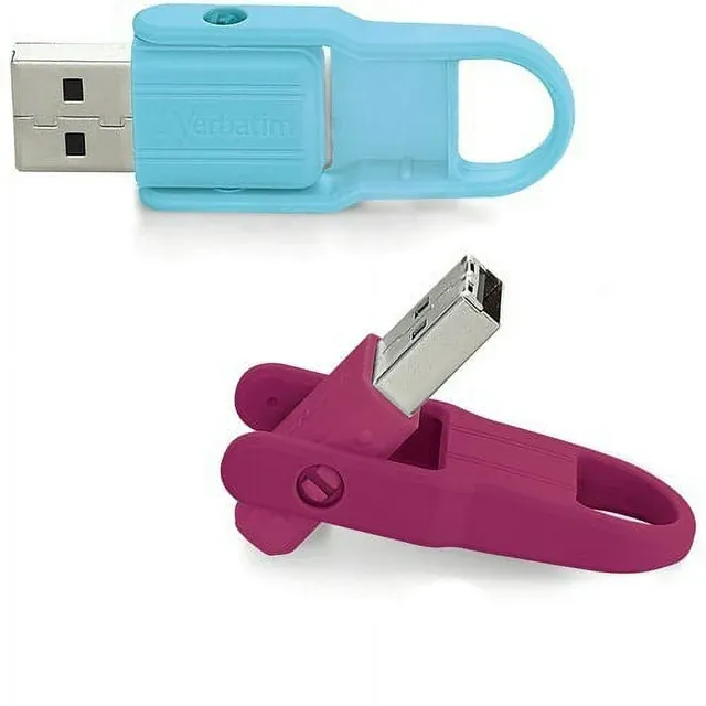 Verbatim 32GB Store 'n' Flip USB Flash Drive - 2Pk - Blue, Mint (70061)