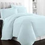 Pizuna Pure 100% Cotton Twin Duvet Cover Set, Luxurious 400 Thread Count Long Staple Cotton Sateen Weave with Button Closure (Combed Baby Blue Cotton Duvet Cover Twin)