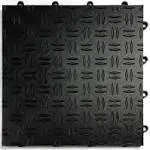 Big Floors GarageTrac Diamond, Durable Copolymer Interlocking Modular Non-Slip Garage Flooring Tile (48 Pack), Black