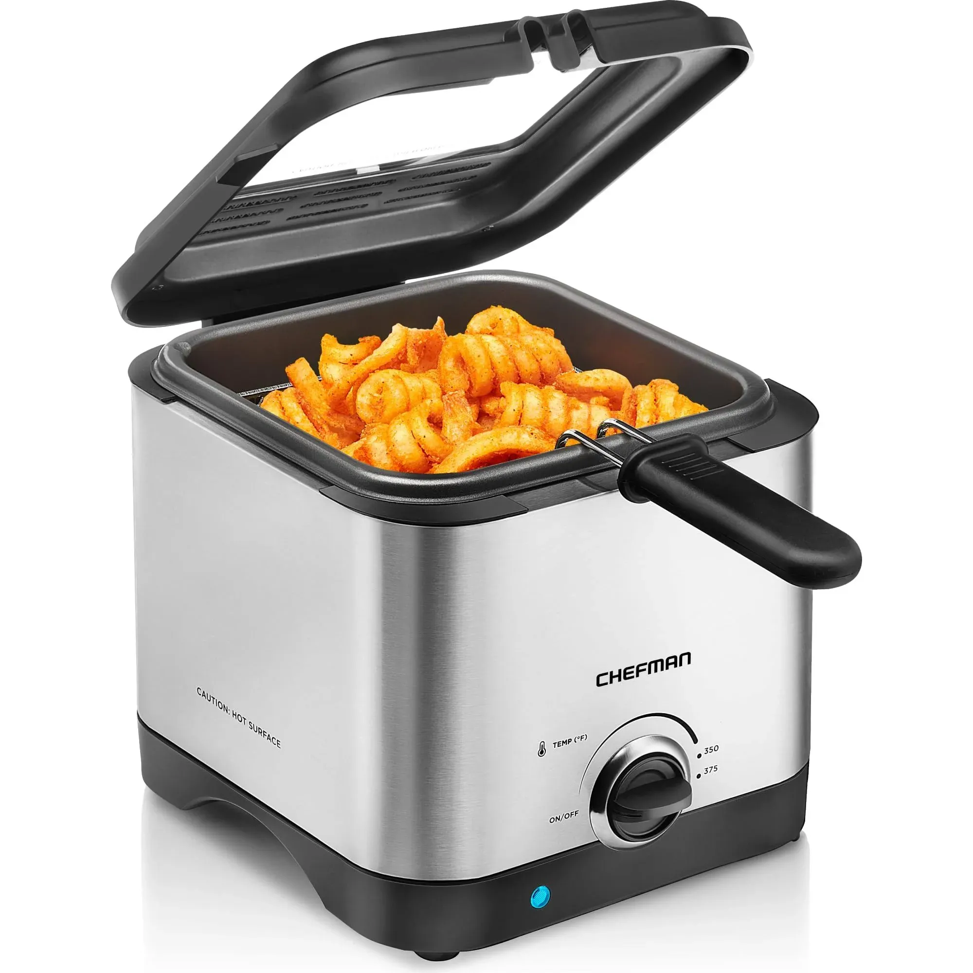 Fry Guy Compact Deep Fry 1.6 Quart Restaurant-Sty<wbr/>le Easy-View &amp; Adjustable Temp