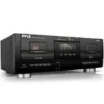 Pyle Dual Stereo Cassette Deck Player System &amp; Audio Recording with USB