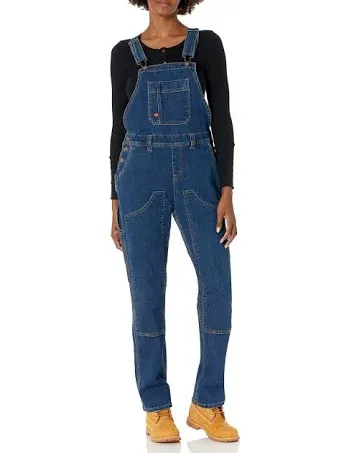 Dickies Overalls Women XS X-Small Double Front Bib Overalls Stonewashed Denim