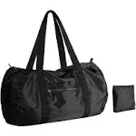 pack all Lightweight Travel Duffel Bag, Water-Resistant Sports Gym Bag, 32L Foldable Weekender Bag for Fitness, Hiking and Camping (Black)