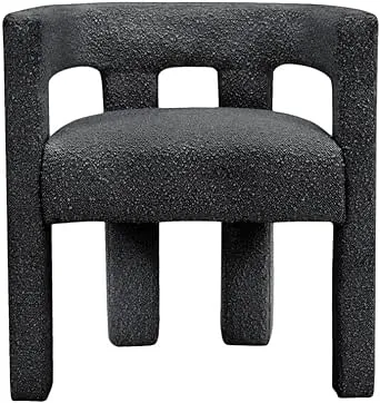 Maklaine Contemporary Designed Fabric Accent/Dining Chair in Black