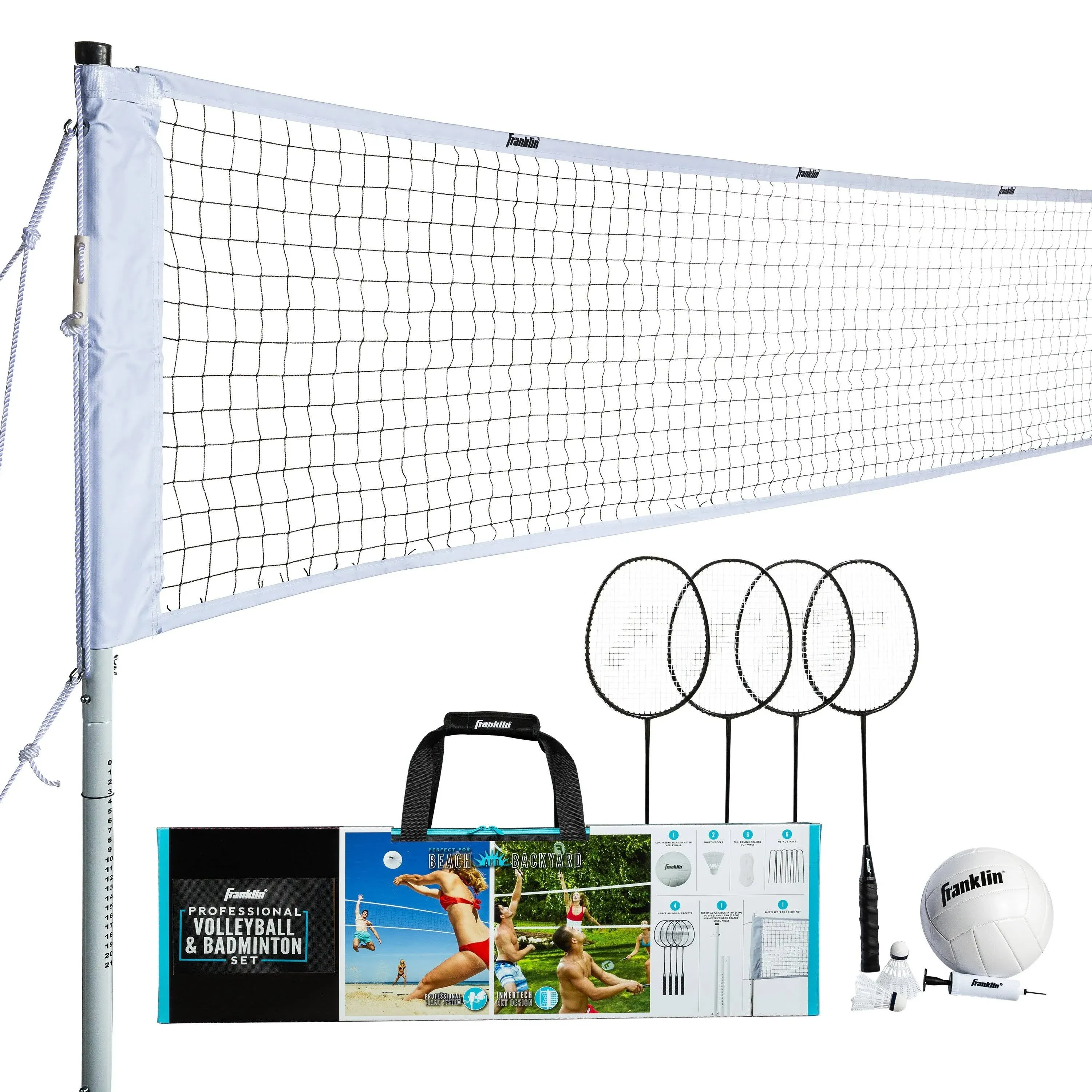 Franklin Sports Professional Badminton & Volleyball Set