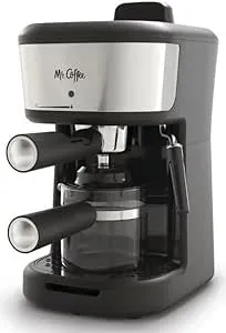 Mr. Coffee 4-Shot Steam Espresso, Cappuccino, and Latte Maker with Stainless Steel Frothing