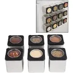 Magnetic Spice Jars Tins Attach to Most Refrigerator Doors Shake or Pour Containers Set of 6 Dispensers