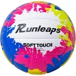 Beach Volleyball Official Size 5 - Runleaps Soft Waterproof Volleyball Sand Sports PU Ball for Indoor, Outdoor, Pool, Gym, Training