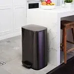 13.2 Gallon Trash Can, Rectangular Step On Kitchen Trash Can (Color : Silver)