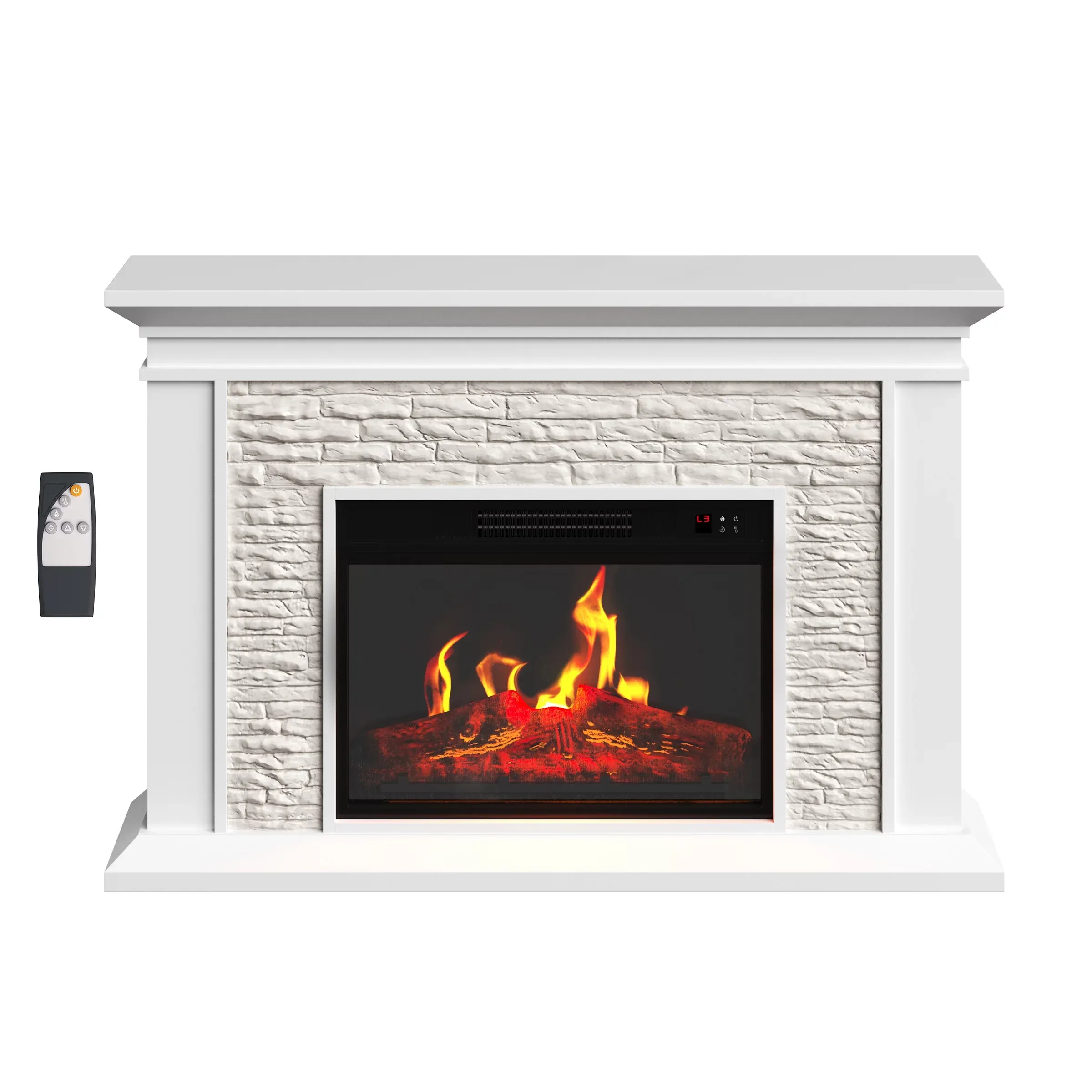 Northwest 47-inch Freestanding Electric Fireplace with Mantel and Remote (White)