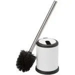 Bath Bliss Self Closing Lid Toilet Brush and Holder - White