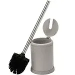 Bath Bliss Self Closing Lid Toilet Brush and Holder - Grey