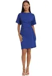 Donna Morgan Women's Sleek and Sophisticated Side Ruched Ad Tie Detail Dress Workwear Event Occasion Guest of