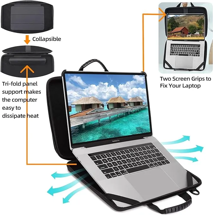 BUG 13-14 Inch Laptop Case Hard Shell, Protective Laptop Carrying Case with Stand for Heat Dissipation