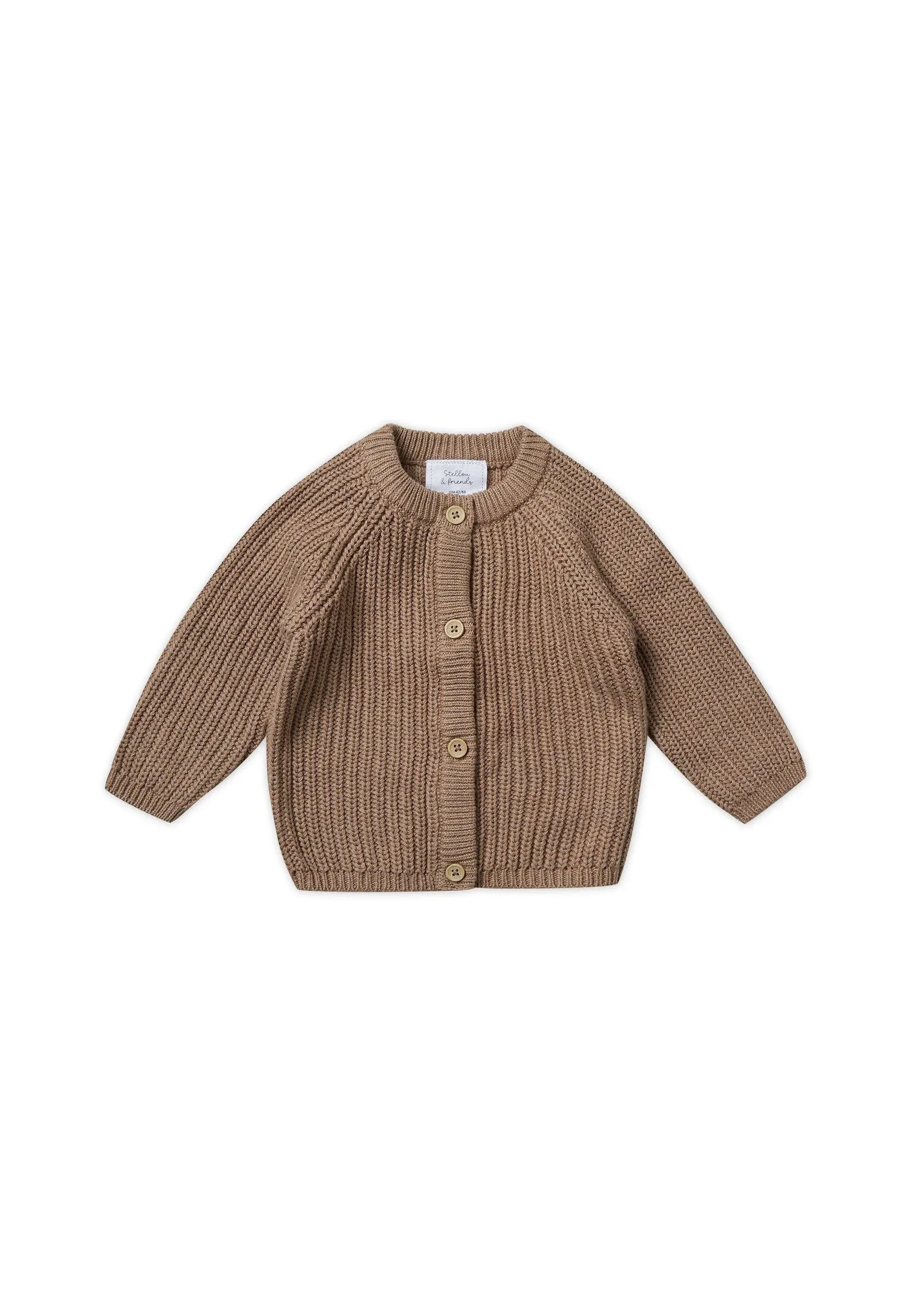 Stellou & Friends 100% Cotton Chunky Ribbed Knitted Cardigan for Boys & Girls ...