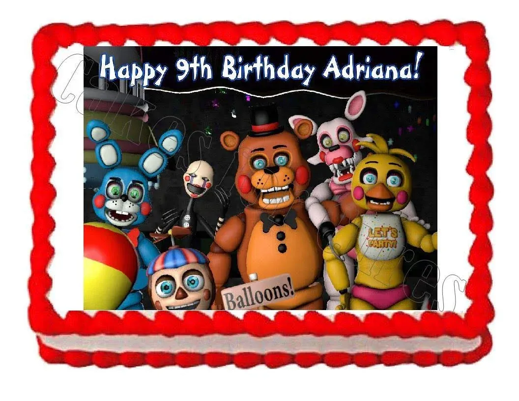 Five nights at Freddy&#039;s FNaF 3 party edible cake image topper frosting sheet 