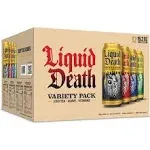 Liquid Death, Iced Tea Variety Pack (Grim Leafer, Rest in Peach, Dead Billionaire, and Green Guillotine), 12-Pack (King Size 19.2oz Cans), Tea Sweetened With Real Agave, B12 & B6 Vitamins, Low Calorie & Low Sugar