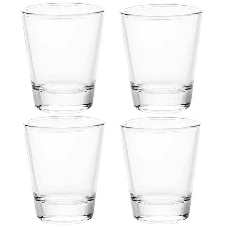 Heavy Base Shot Glasses 1.5 Oz Sets of Clear Shot Glass (4 Pack) Measuring Cup