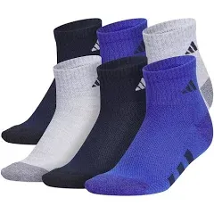 adidas Youth Cushioned 6-Pack Quarter Socks Boys