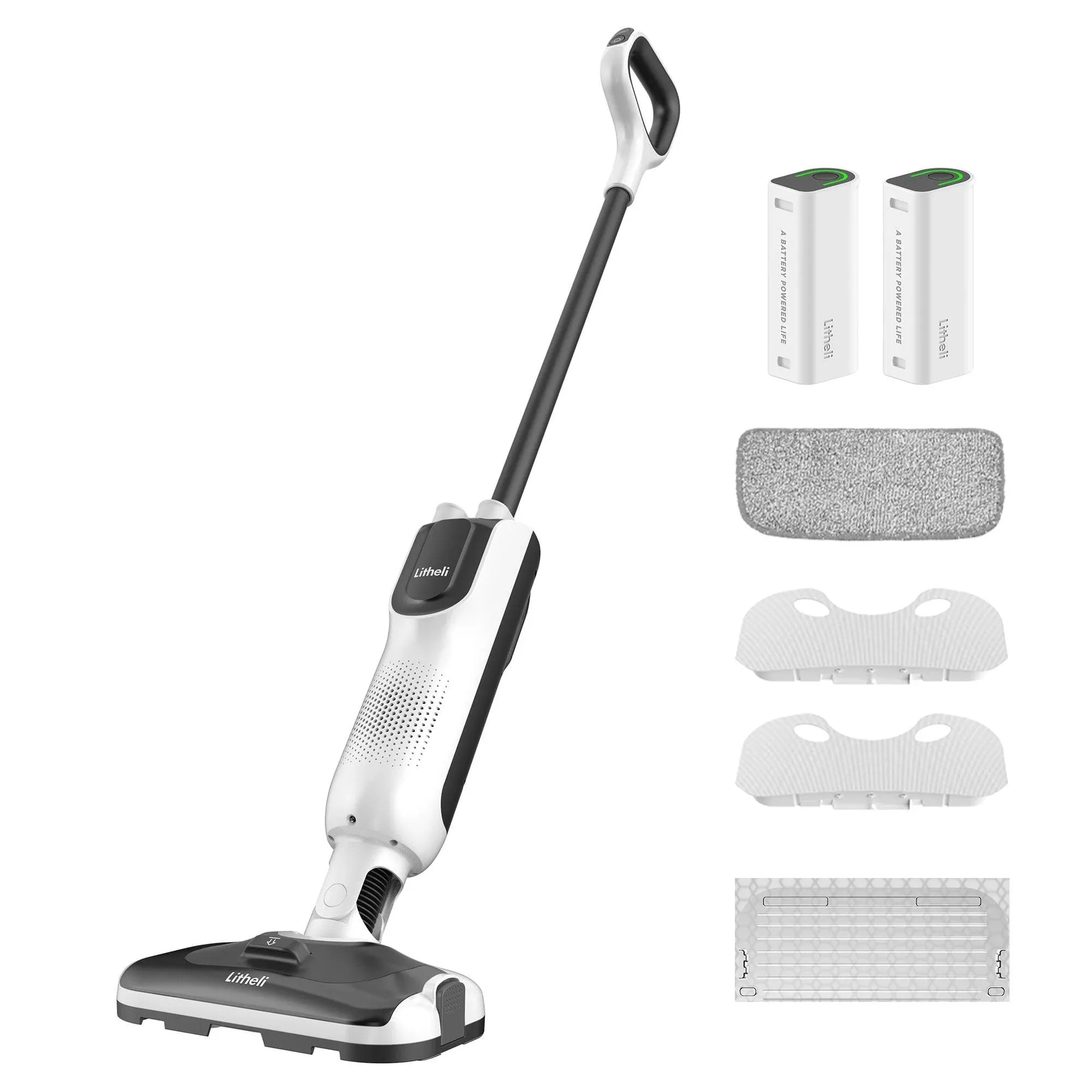 Litheli Cordless Vacuum Mop Cleaner, 2-in-1 Hard Floor Stick Vacuum, Wet Dry Mop ...