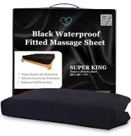 Eroticgel SUPER KING Black Waterproof Fitted Massage Sheet for Nuru 204x204cm  | eBay