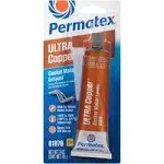 Permatex 81878 Ultra Copper Maximum Temperature RTV Silicone Gasket Maker, 3-Ounce Tube