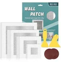 Drywall Repair Kit 12 Pieces Aluminum Wall Repair Patch Kit 2/4/6/8 inch Self Adhesive Aluminum Wall Patch Kit