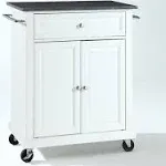 Crosley Furniture White Composite Base with Granite Top Kitchen Cart (18-in x 28-in x 36-in)